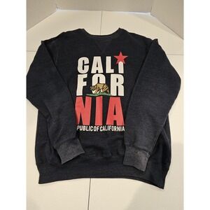 California Republic Cali For NIA Sweatshirt Large Gray Crewneck Bear